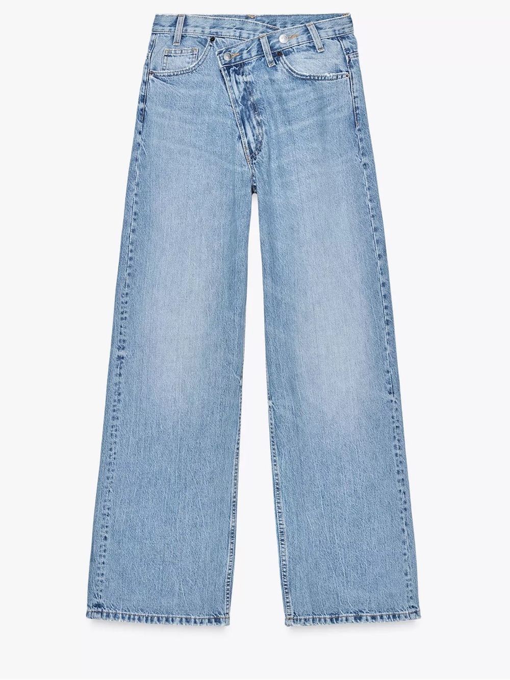 Zara HIGH-WAIST WIDE LEG CROSSOVER JEANS